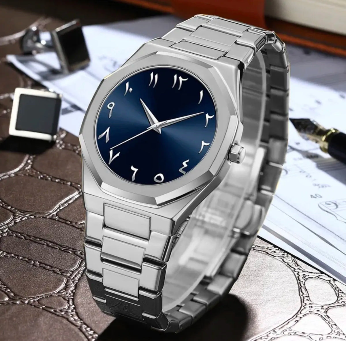 Octagonal Alloy Waterproof Quartz Watch