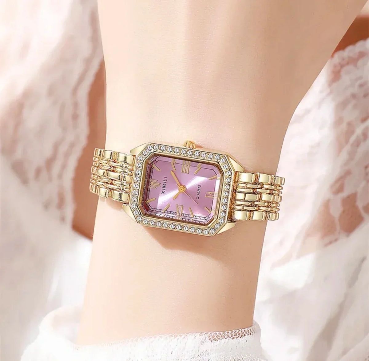 Elegant Roman Diamond Quartz Watch