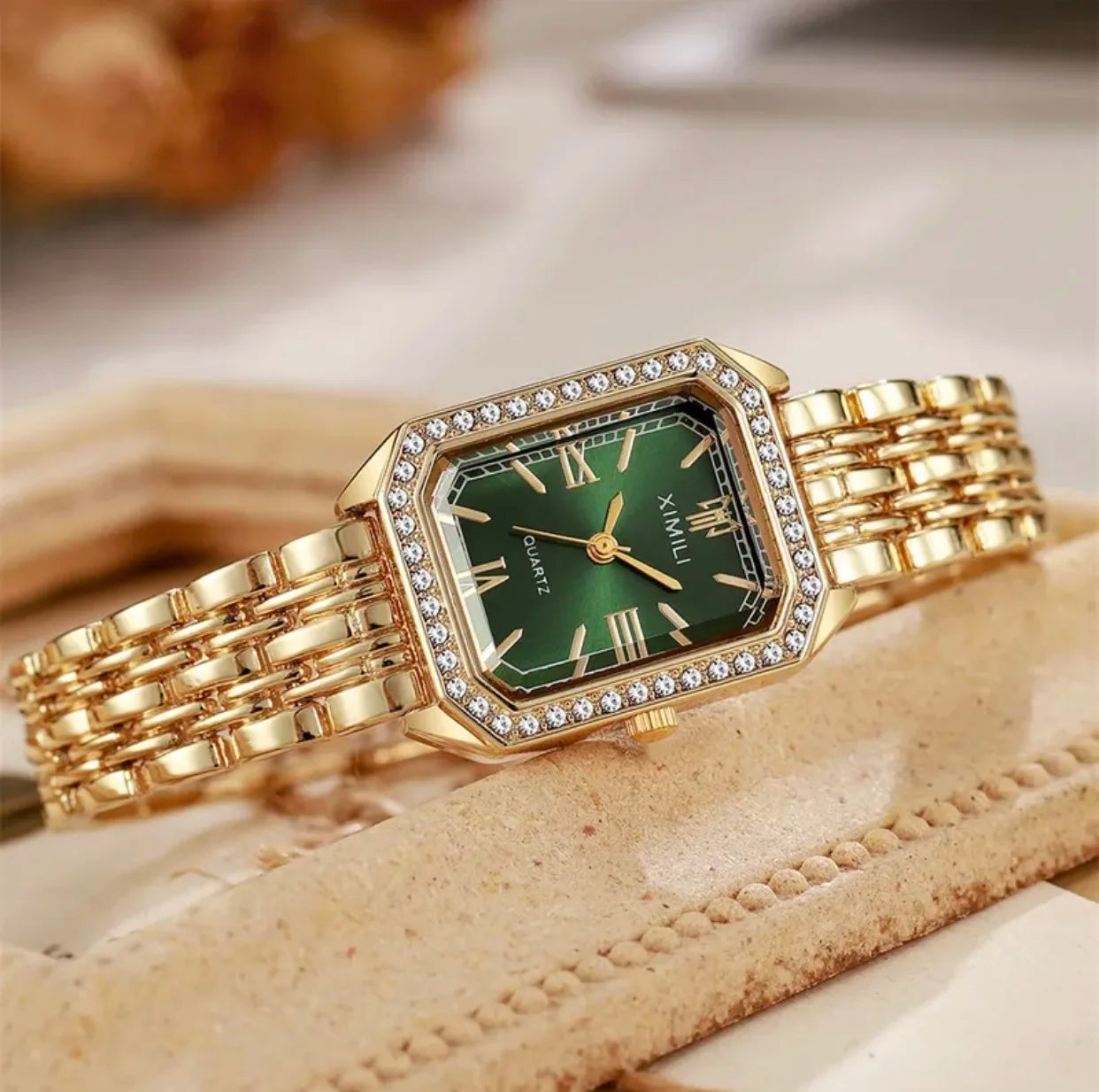Elegant Roman Diamond Quartz Watch