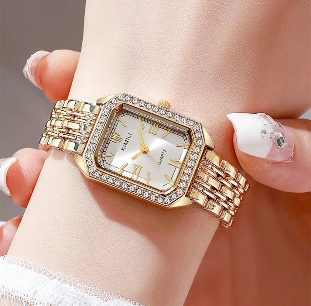 Elegant Roman Diamond Quartz Watch
